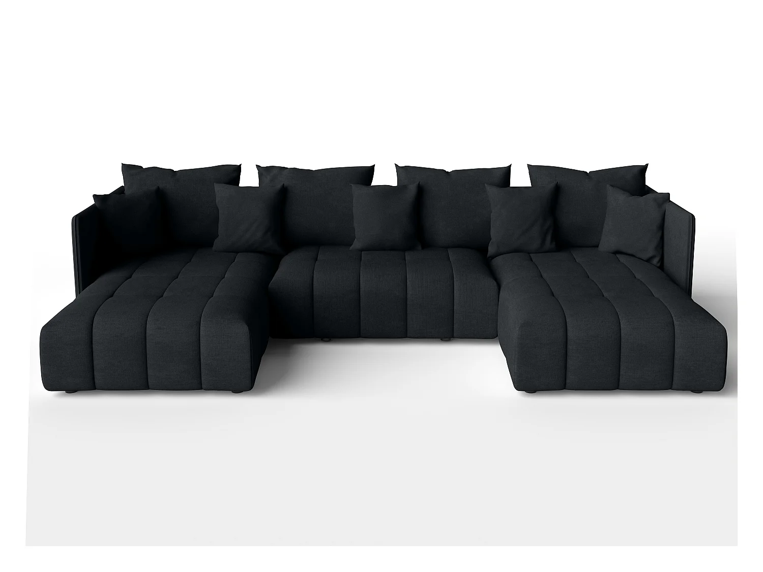 AX LIVING Hoekbank U vorm Mersino 353 cm in Antraciet met Bedfunctie