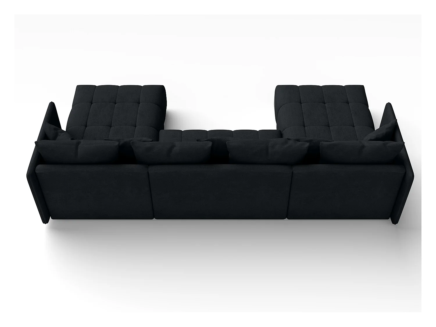 AX LIVING Hoekbank U vorm Mersino 353 cm in Antraciet met Bedfunctie