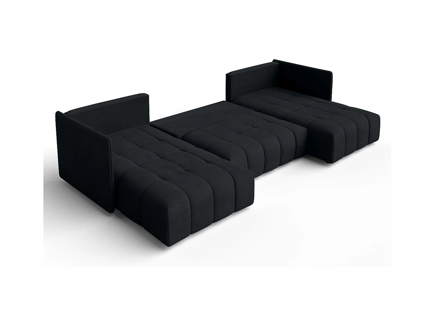 AX LIVING Hoekbank U vorm Mersino 353 cm in Antraciet met Bedfunctie