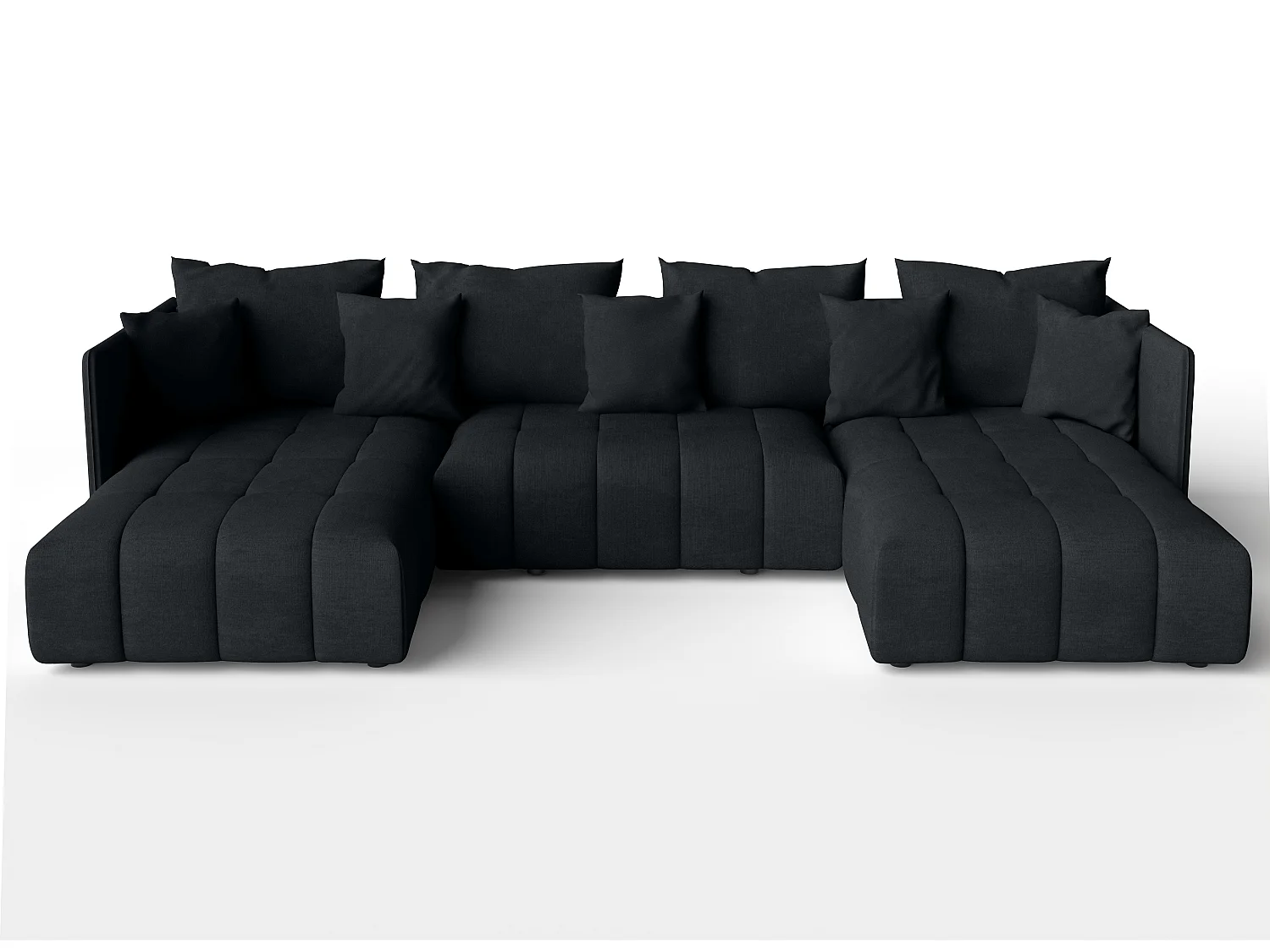 AX LIVING Canapé u Mersino canapé panoramique convertible anthracite