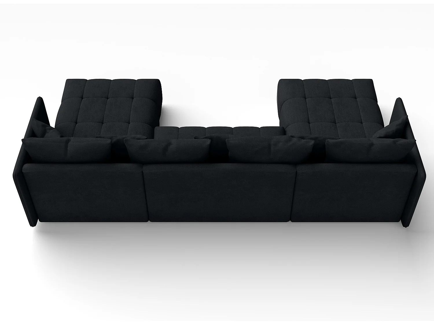 AX LIVING Canapé u Mersino canapé panoramique convertible anthracite