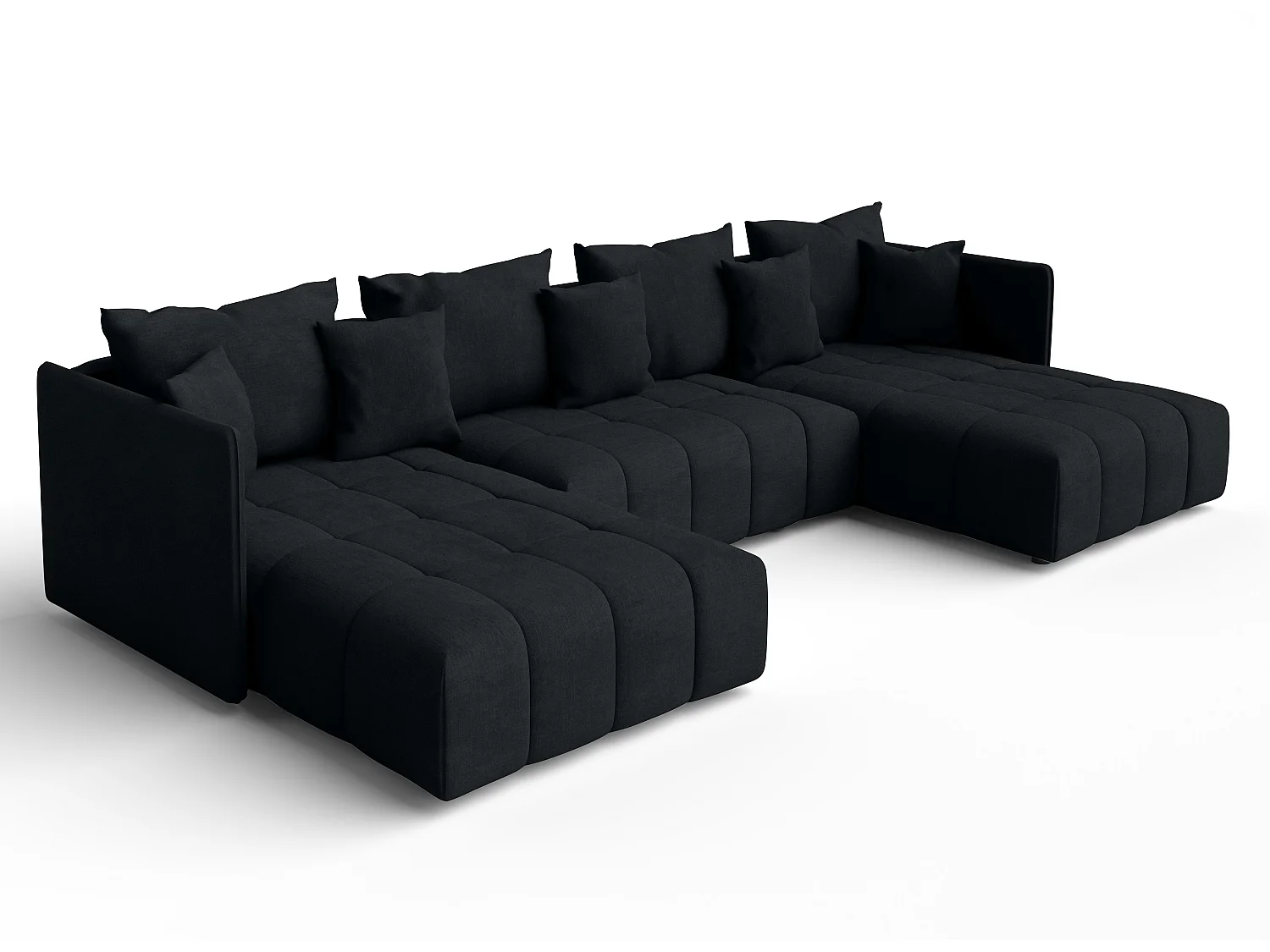 AX LIVING Canapé u Mersino canapé panoramique convertible anthracite