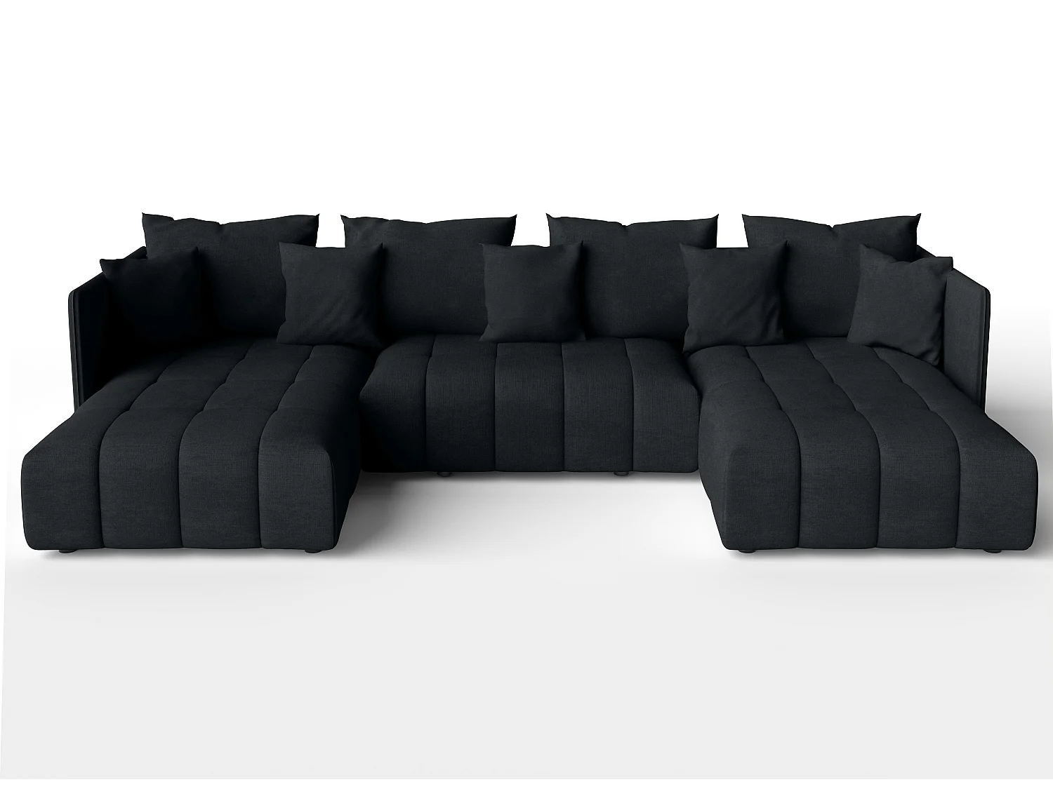 AX LIVING Canapé u Mersino canapé panoramique convertible anthracite