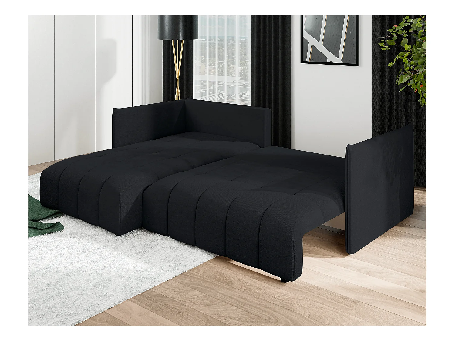 AX LIVING Gaziante Eckschlafcouch mit Bettkasten 245 cm anthrazit