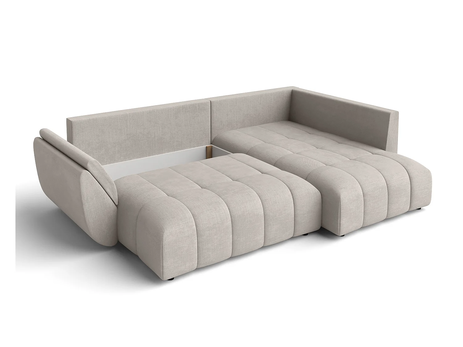 AX LIVING Kayseri Eckschlafcouch mit Bettkasten 266 cm beige