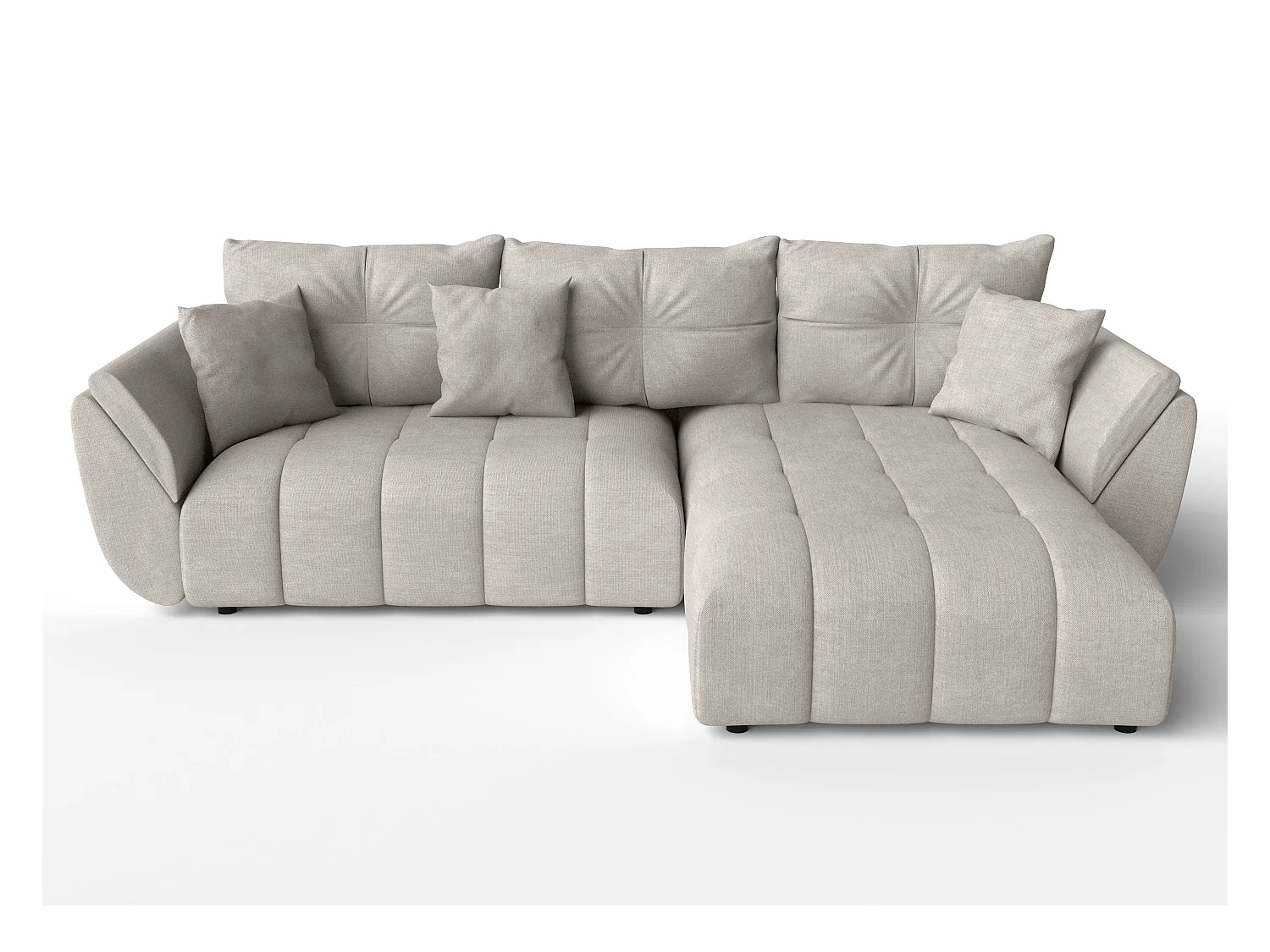 AX LIVING Hoekbank L vorm Antalya 280 cm in Beige met Bedfunctie