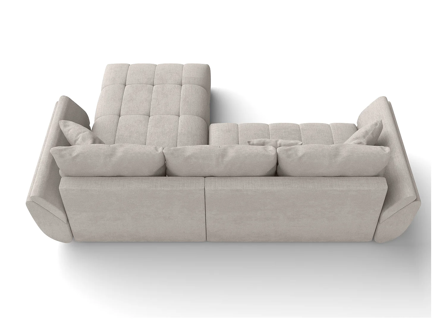 AX LIVING Hoekbank L vorm Antalya 280 cm in Beige met Bedfunctie