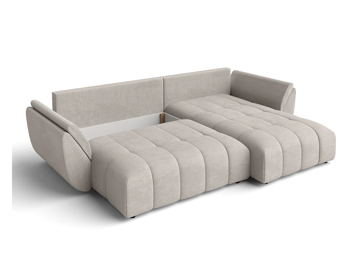 AX LIVING Hoekbank L vorm Antalya 280 cm in Beige met Bedfunctie