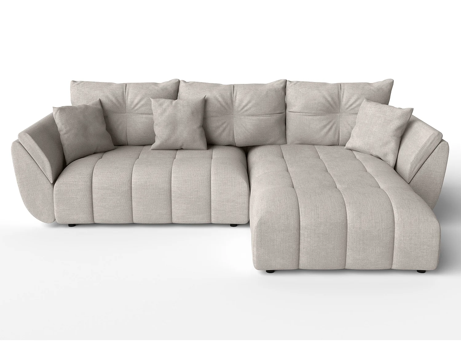 AX LIVING Hoekbank L vorm Antalya 280 cm in Beige met Bedfunctie