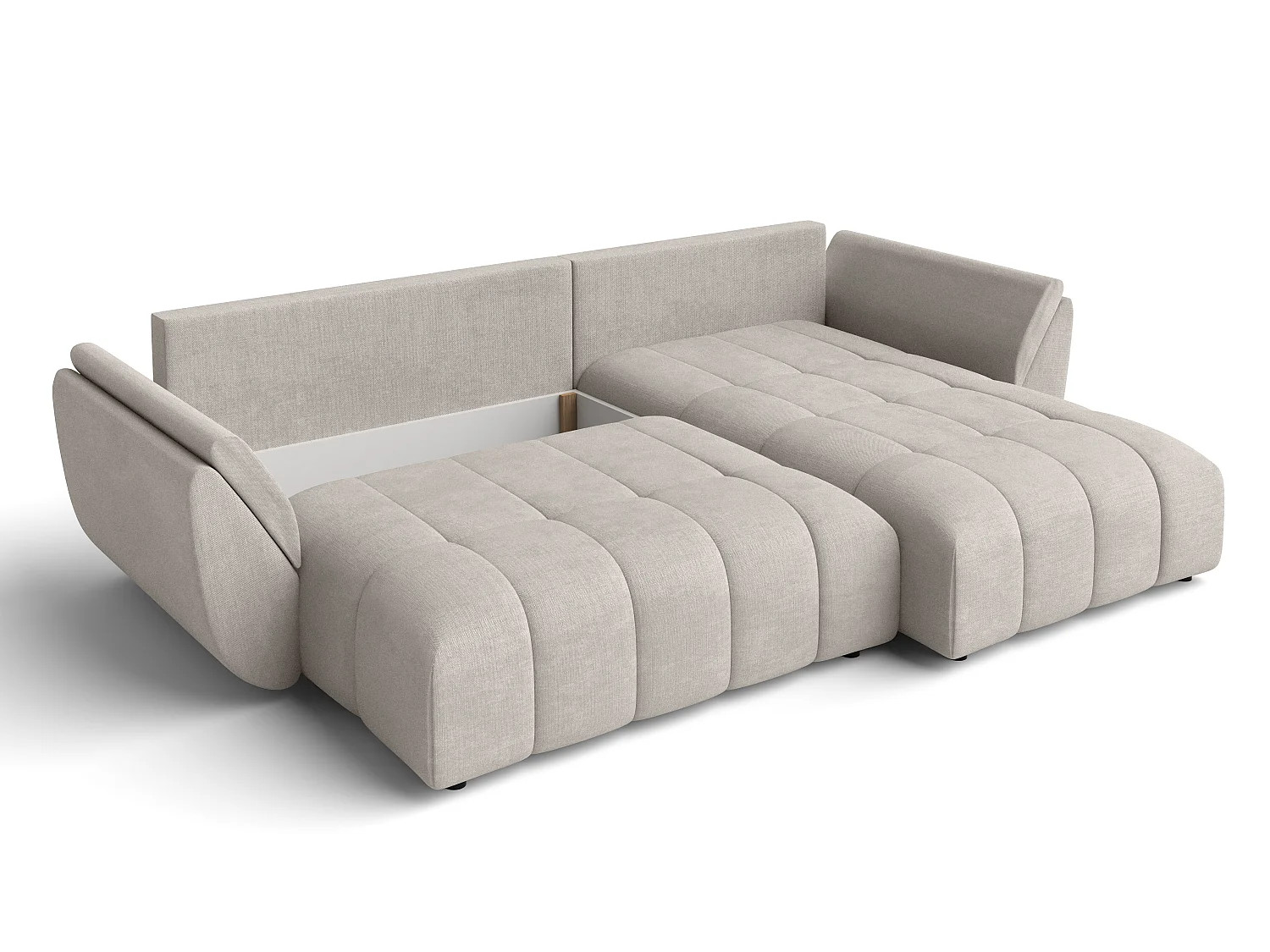 AX LIVING Hoekbank L vorm Antalya 280 cm in Beige met Bedfunctie