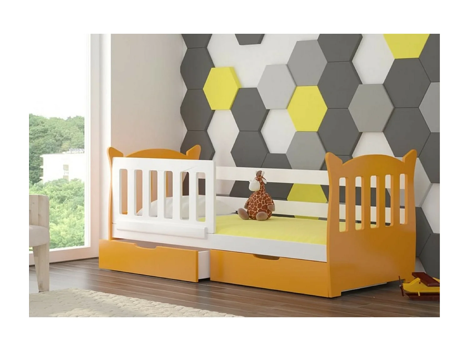 Lit Ena (90x160)/matelas inclus/orange