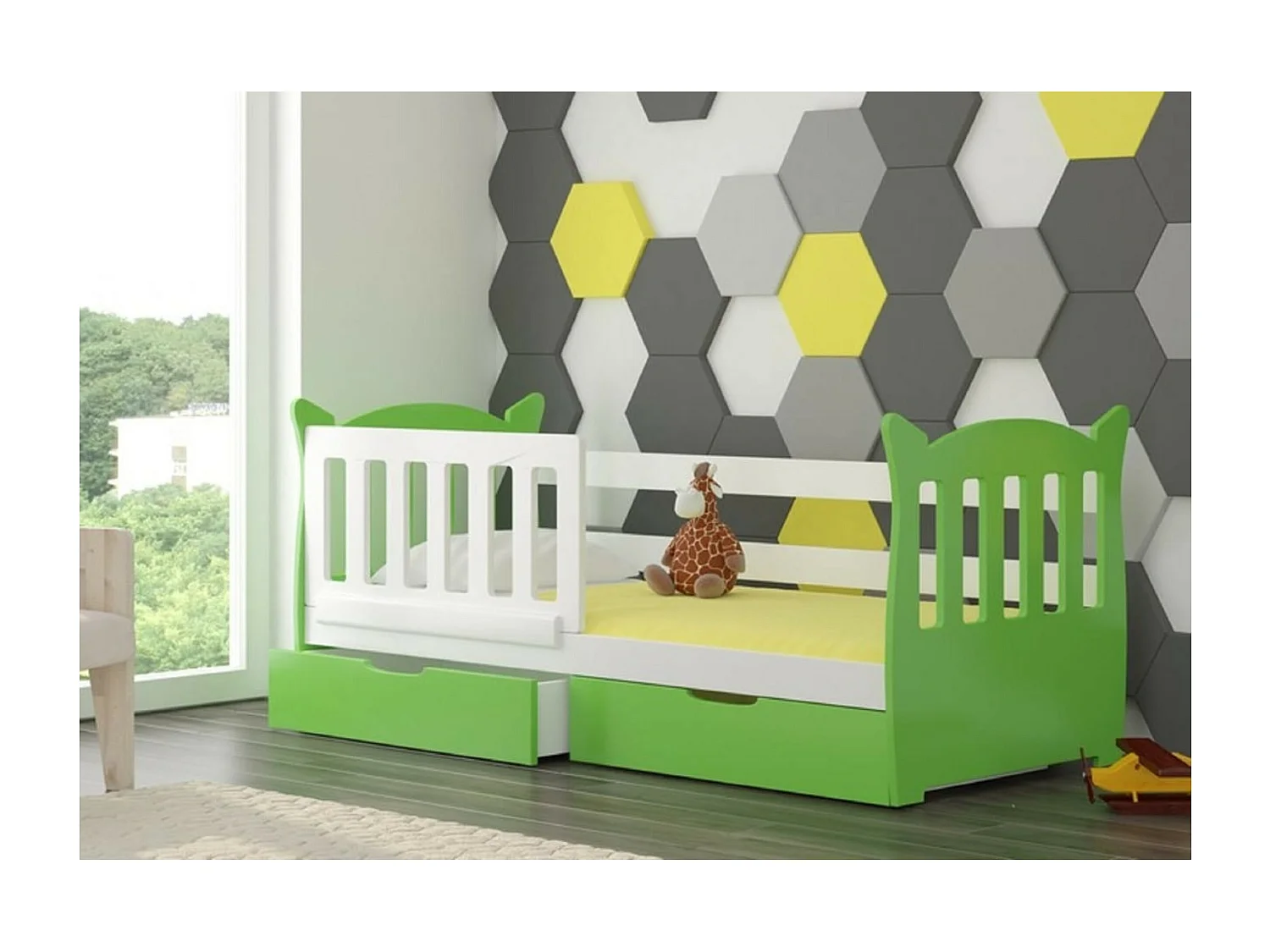 Lit Ena (90x160)/matelas inclus/verd