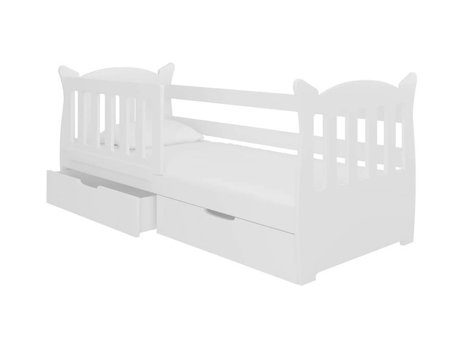 Bett Ena (90x160)/Matratze inklusive/grau