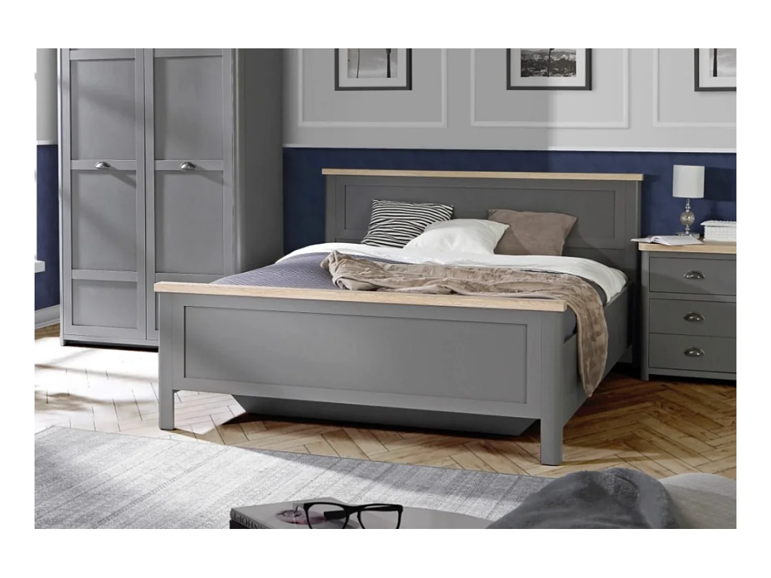 Bett Genoa Lux (140x200)/grau