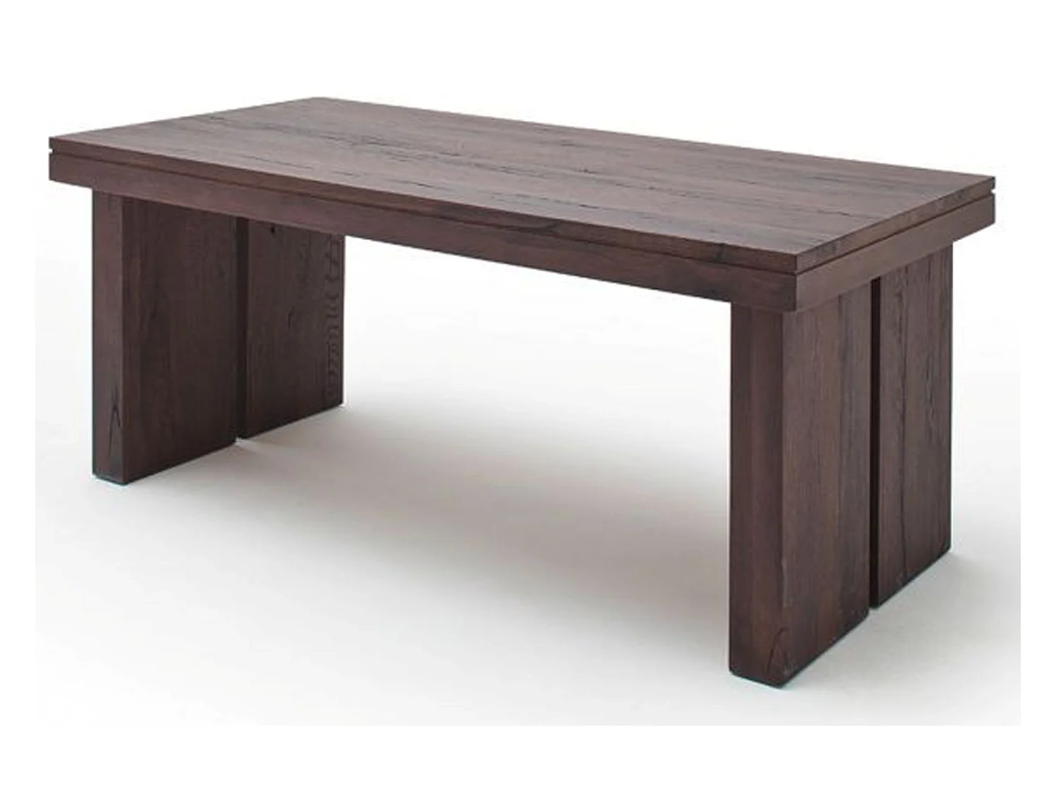 Table à manger rectangulaire en chêne massif patiné laqué mat - L.180 x H.76 x P.90 cm