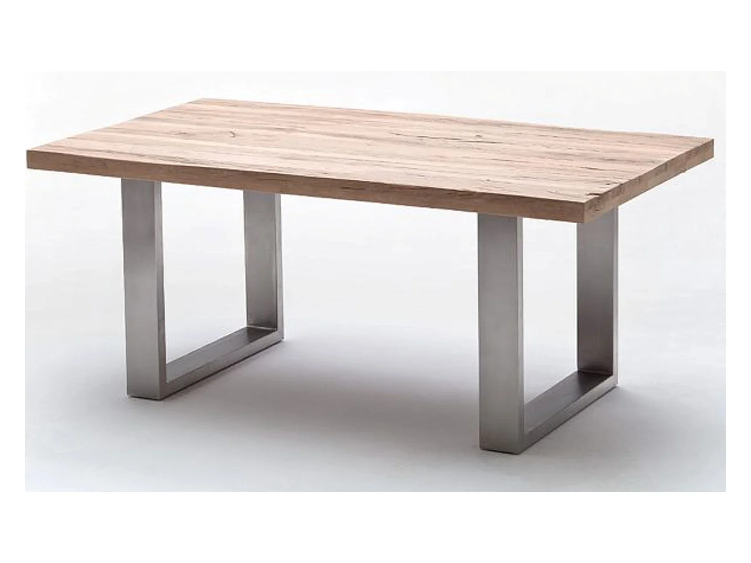 Table à manger en chêne chaulé, laqué mat massif - L.260 x H.76 x P.100 cm