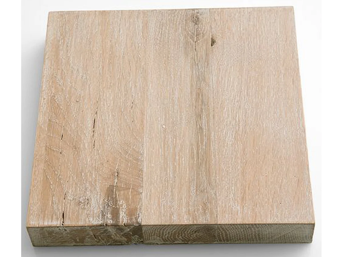 Table à manger en chêne chaulé, laqué mat massif - L.260 x H.76 x P.100 cm