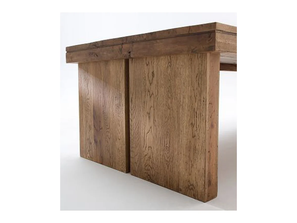 Table à manger rectangulaire en chêne bassano laqué - L.220 x H.76 x P.100 cm