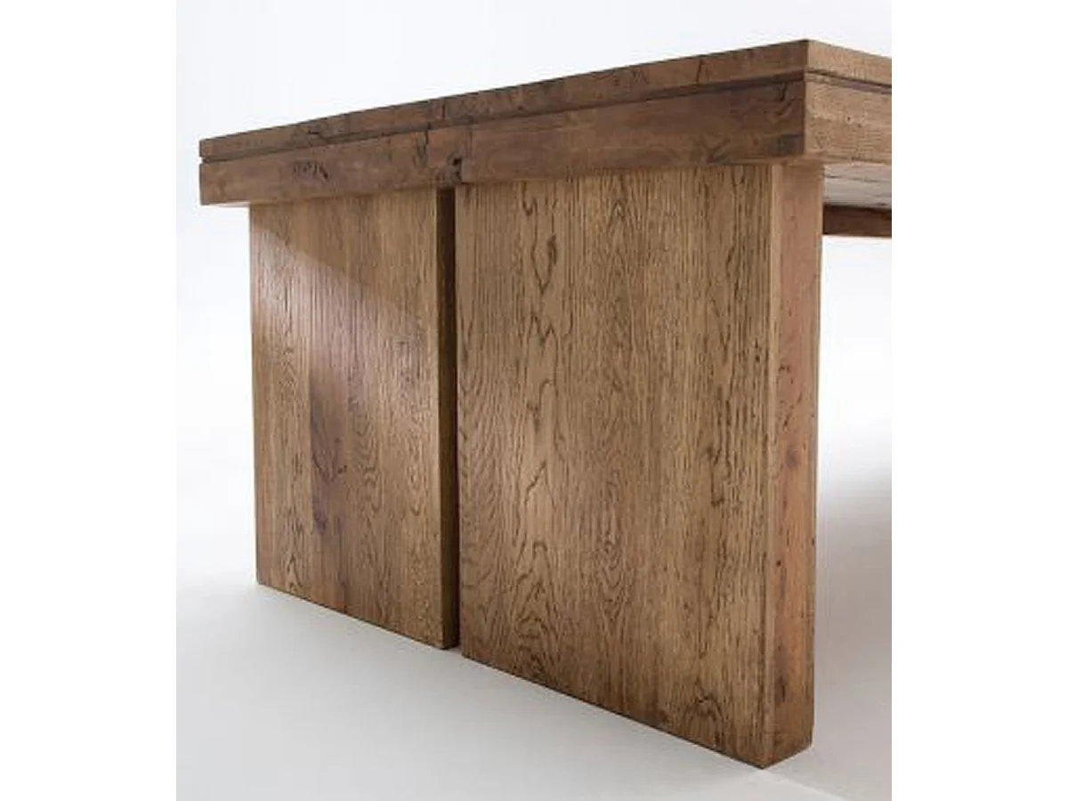 Table à manger rectangulaire en chêne bassano laqué - L.220 x H.76 x P.100 cm