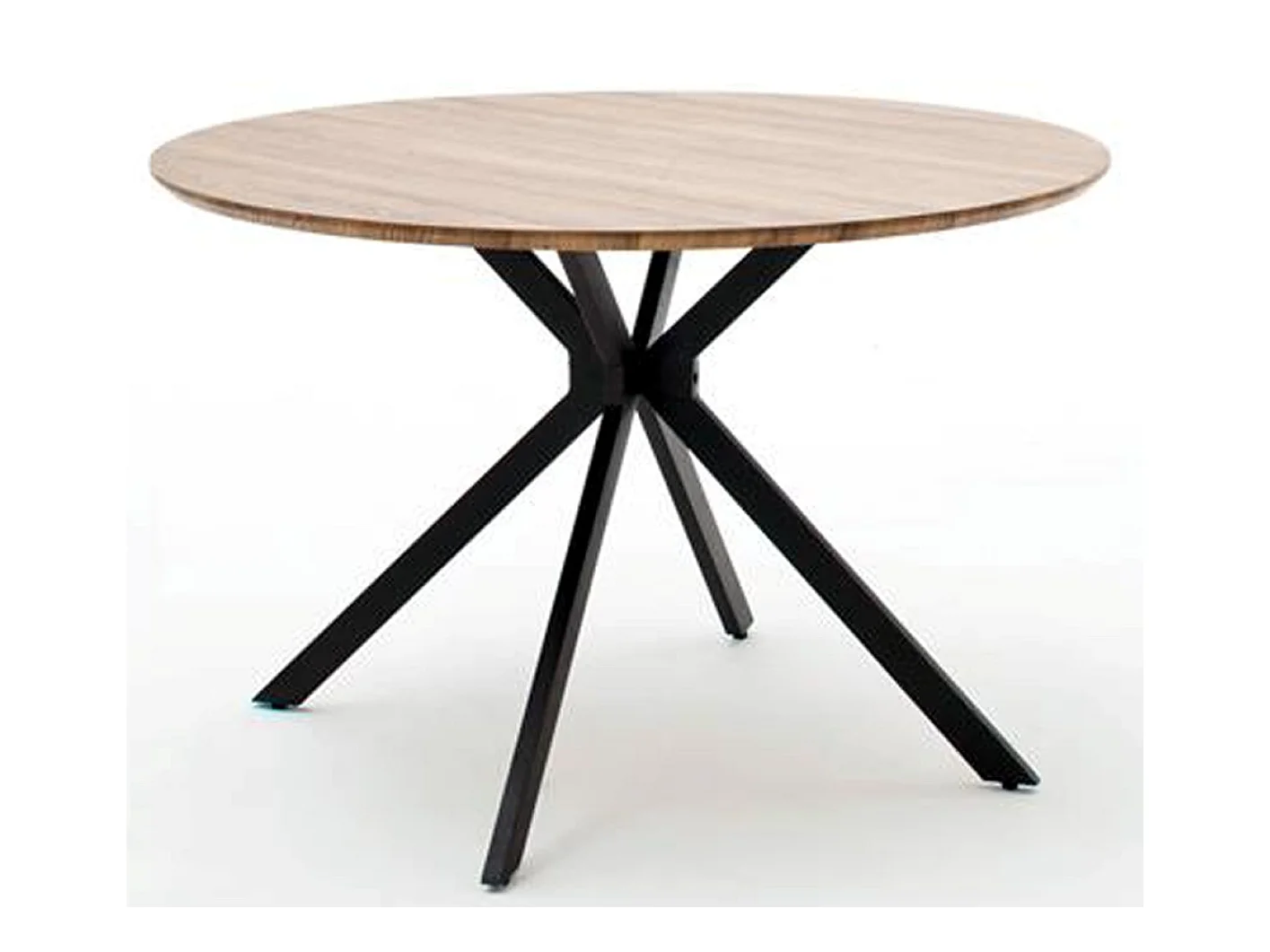 Table à manger finition chêne sauvage / anthracite - L.120 x H.76 x P.120 cm