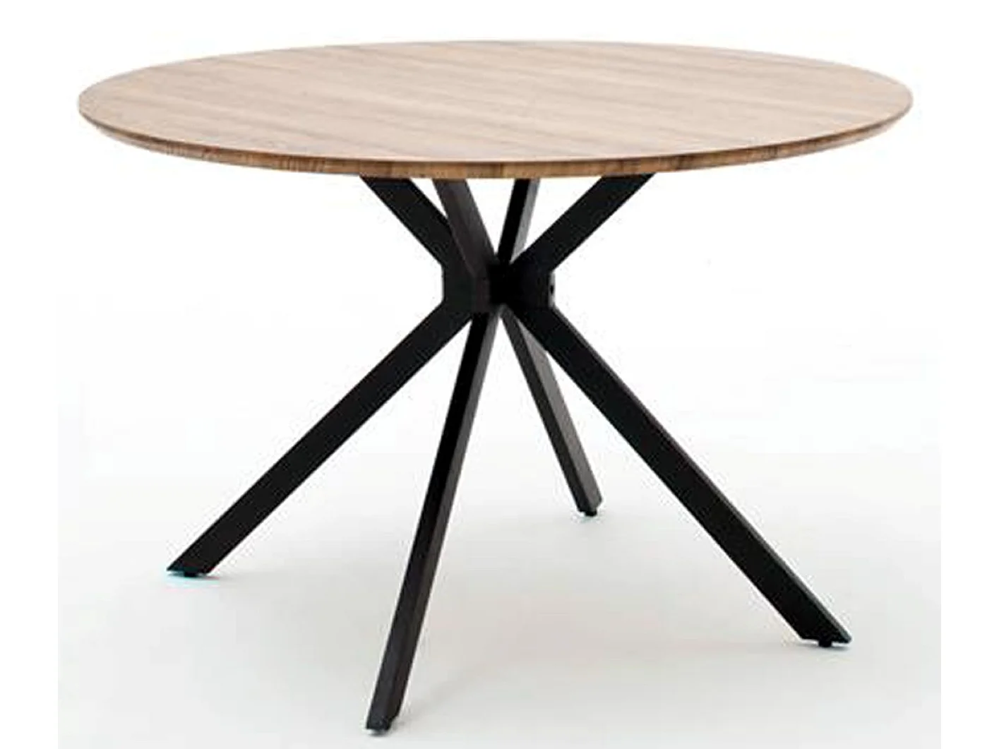Table à manger finition chêne sauvage / anthracite - L.120 x H.76 x P.120 cm