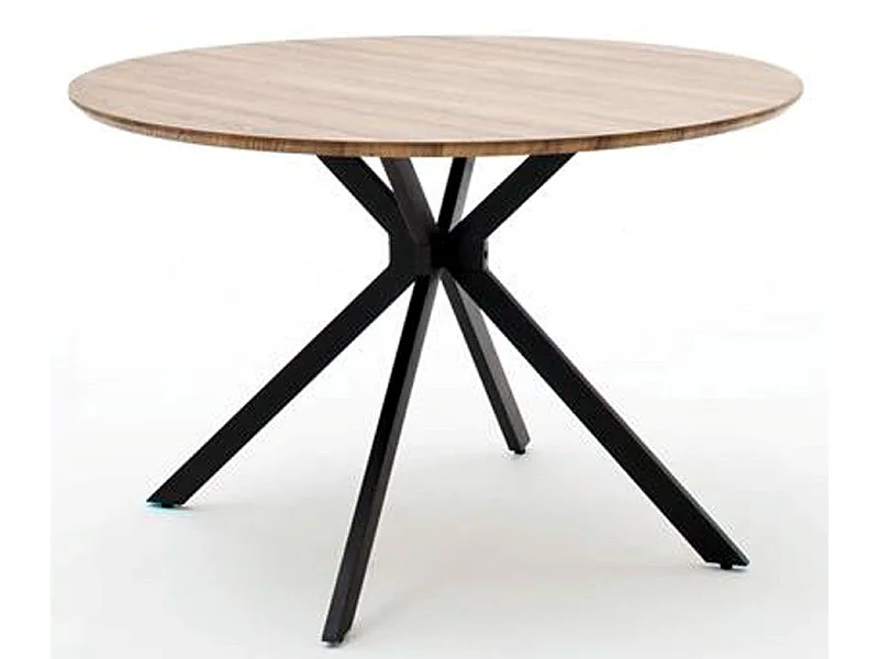 Table à manger finition chêne sauvage / anthracite - L.120 x H.76 x P.120 cm