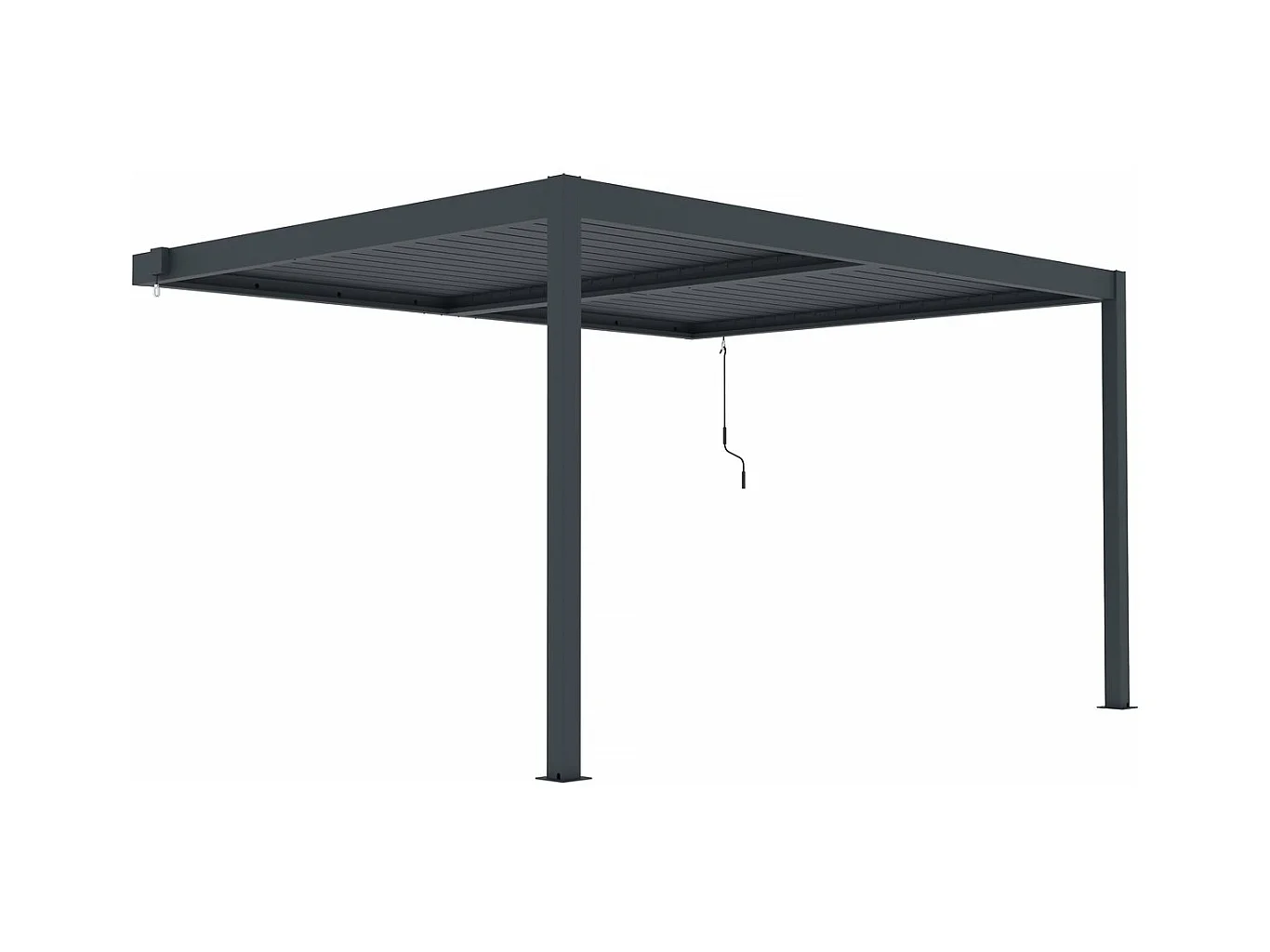 Anlehn-Pergola "Windsor" aus Aluminium - Anthrazitgrau - 3 x 4 M