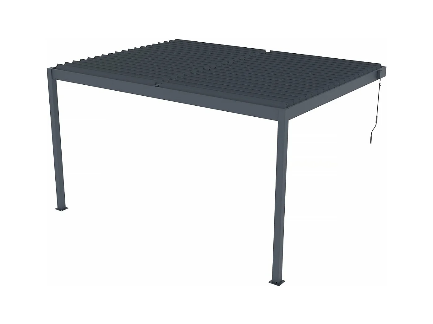 Anlehn-Pergola "Windsor" aus Aluminium - Anthrazitgrau - 3 x 4 M