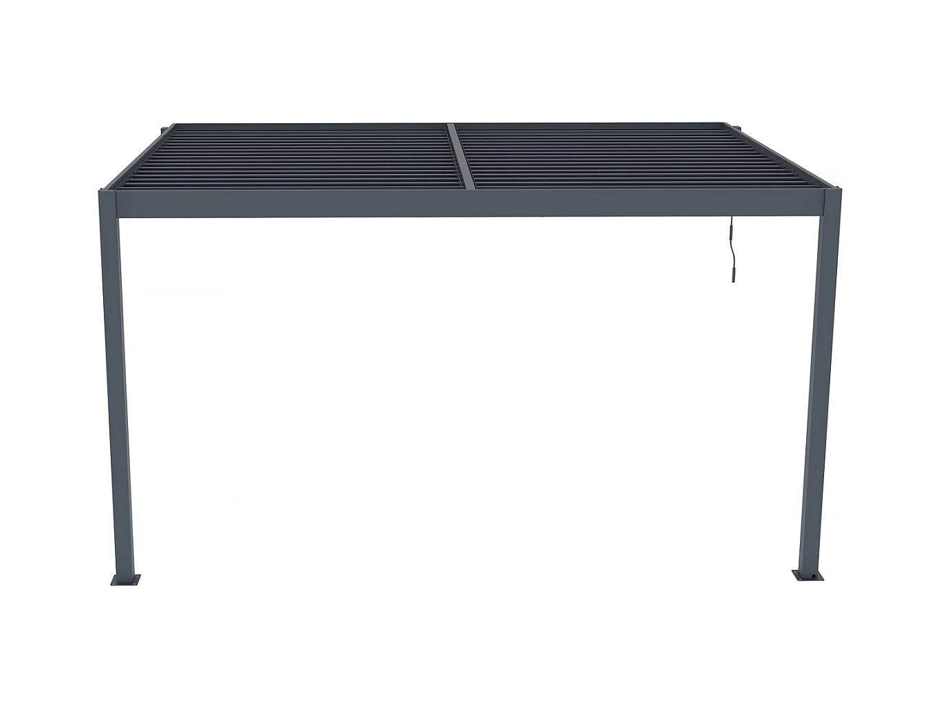 Pergola adossée en aluminium "Windsor" - Gris anthracite - 3 x 4 m