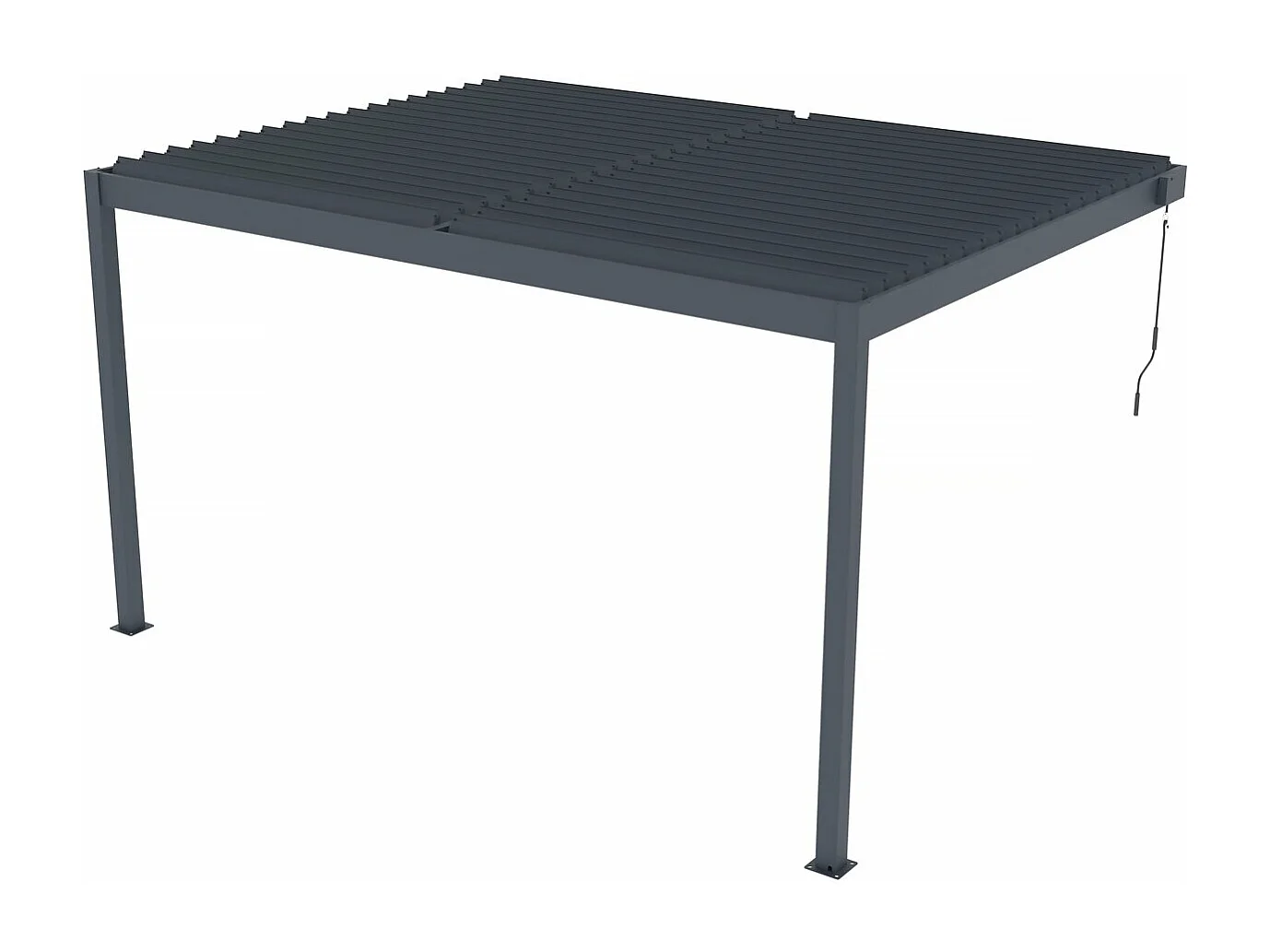 Pergola adossée en aluminium "Windsor" - Gris anthracite - 3 x 4 m