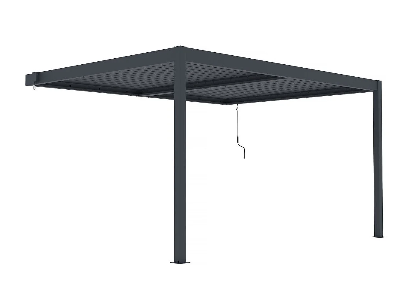 Pergola adossée en aluminium "Windsor" - Gris anthracite - 3 x 4 m