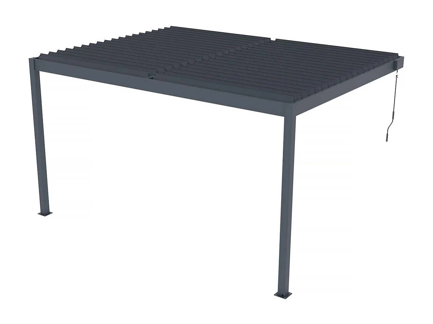 Pergola adossée en aluminium "Windsor" - Gris anthracite - 3 x 4 m