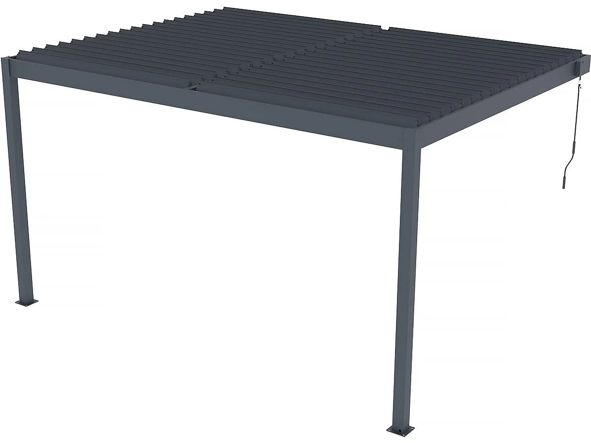 Pergola adossée en aluminium "Windsor" - Gris anthracite - 3 x 4 m