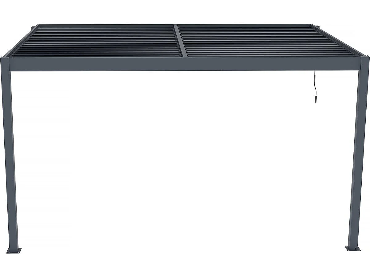 Pergola adossée en aluminium "Windsor" - Gris anthracite - 3 x 4 m