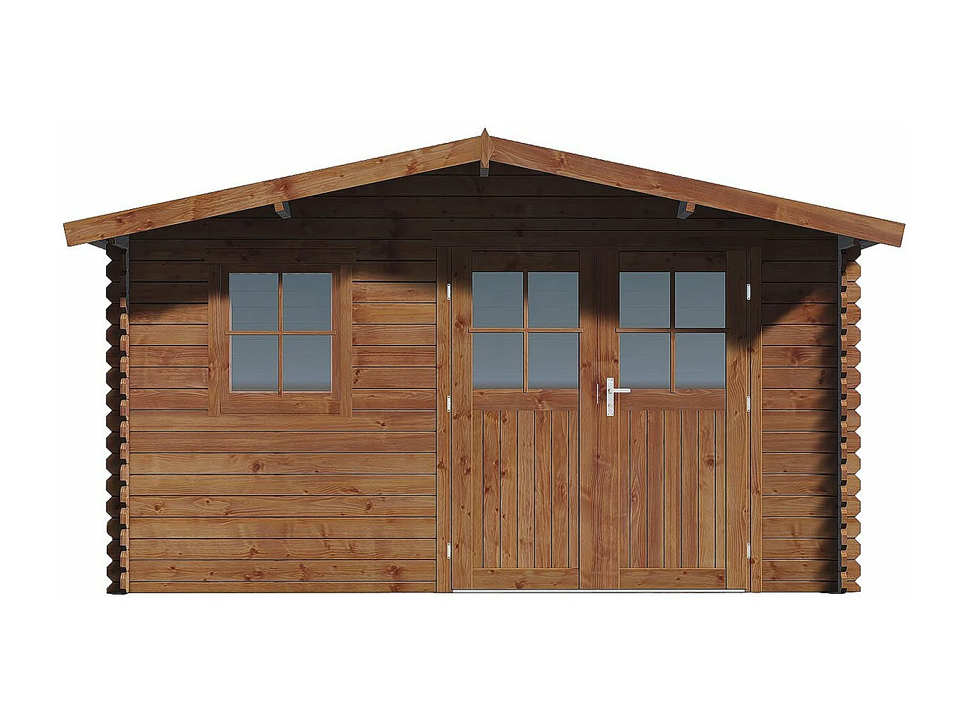 14 m² "Valmont" autoclaafbehandeld bruin houten tuinhuisje - 28 mm