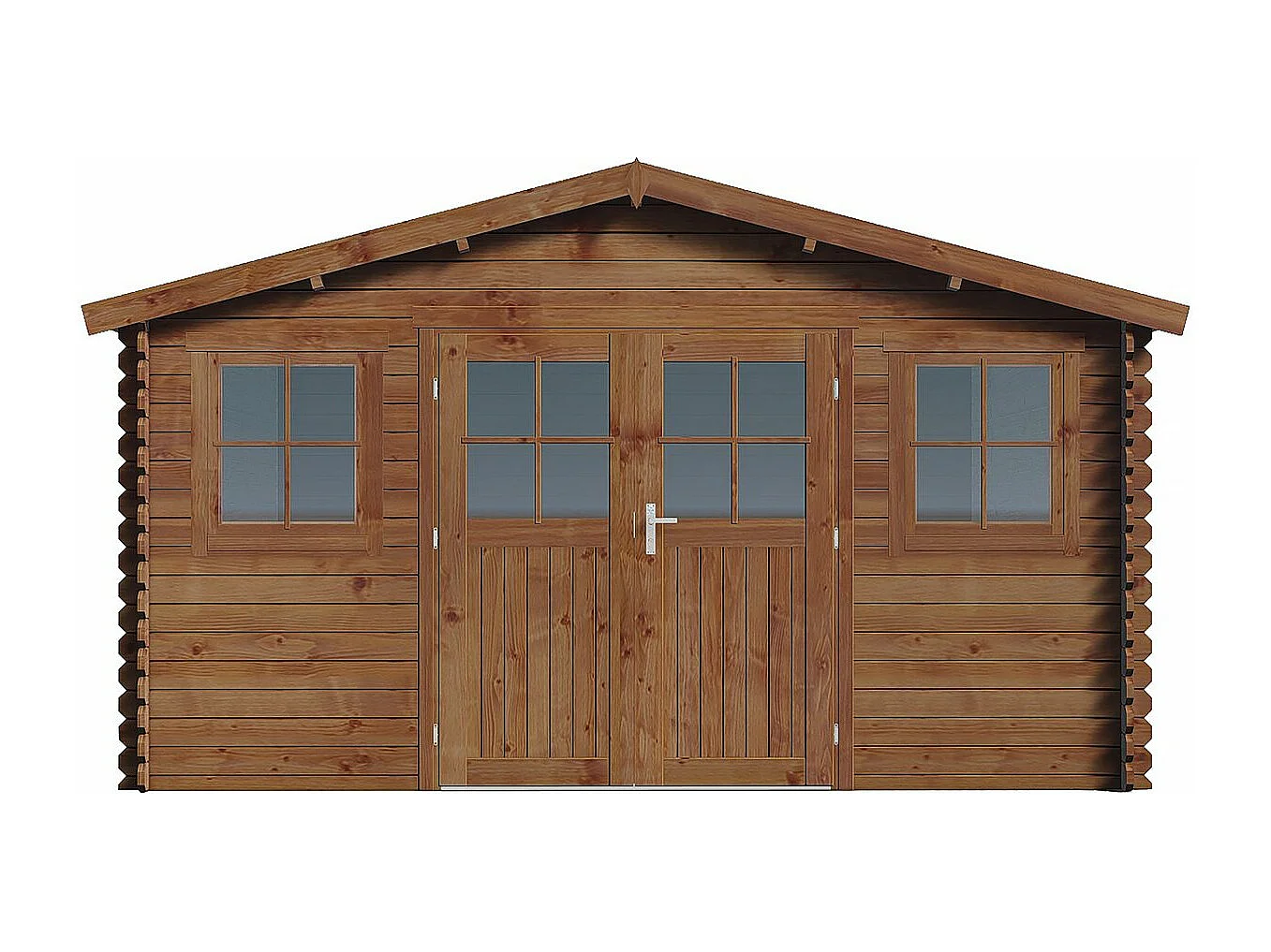 Abri de jardin bois traité autoclave marron "Lormont" - 21,2 m² - 28 mm