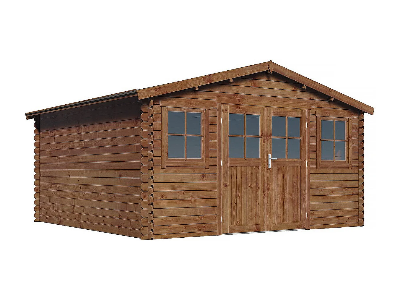Braunes, autoklavbehandeltes Holzgartenhaus "Lormont" - 21,2 m² - 28 mm -
