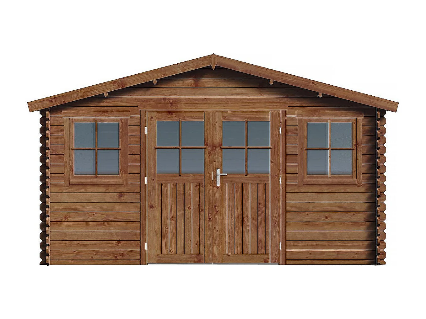 Braunes, autoklavbehandeltes Holzgartenhaus "Lormont" - 21,2 m² - 28 mm -