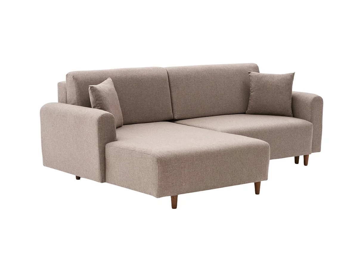 Canapé d'angle convertible méridienne à gauche en tissu L246 cm - MANE