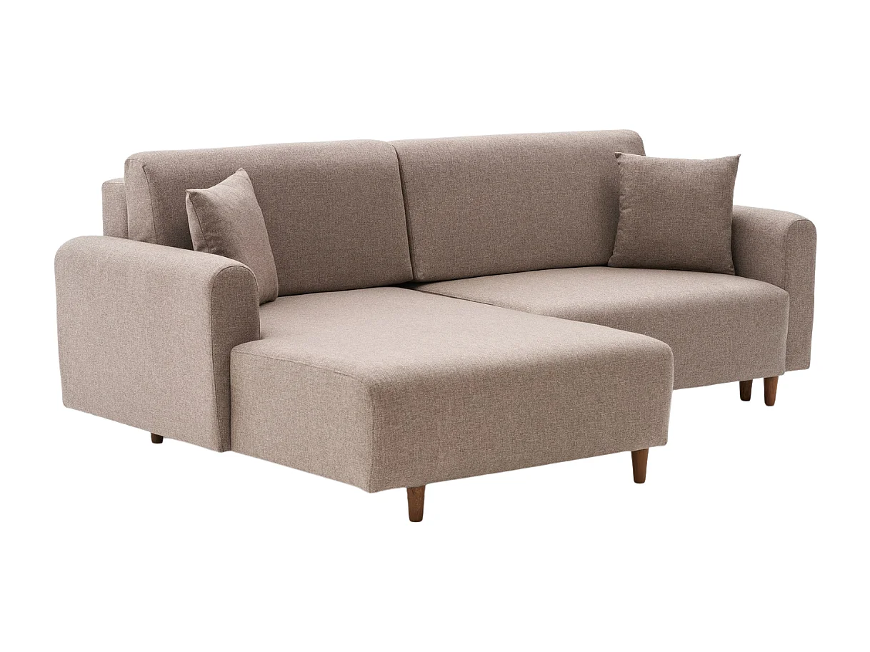 Canapé d'angle convertible méridienne à gauche en tissu L246 cm - MANE