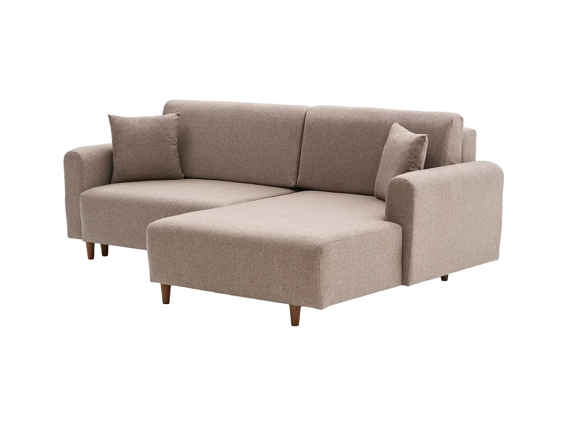 Canapé d'angle convertible méridienne à droite en tissu L246 cm - MANE