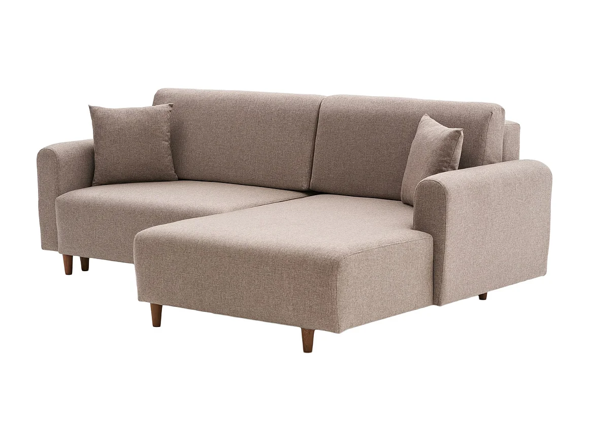 Canapé d'angle convertible méridienne à droite en tissu L246 cm - MANE