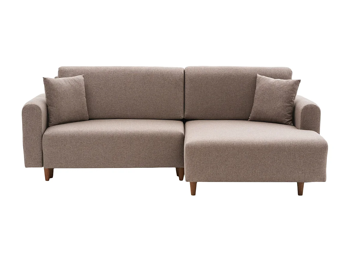 Canapé d'angle convertible méridienne à droite en tissu L246 cm - MANE
