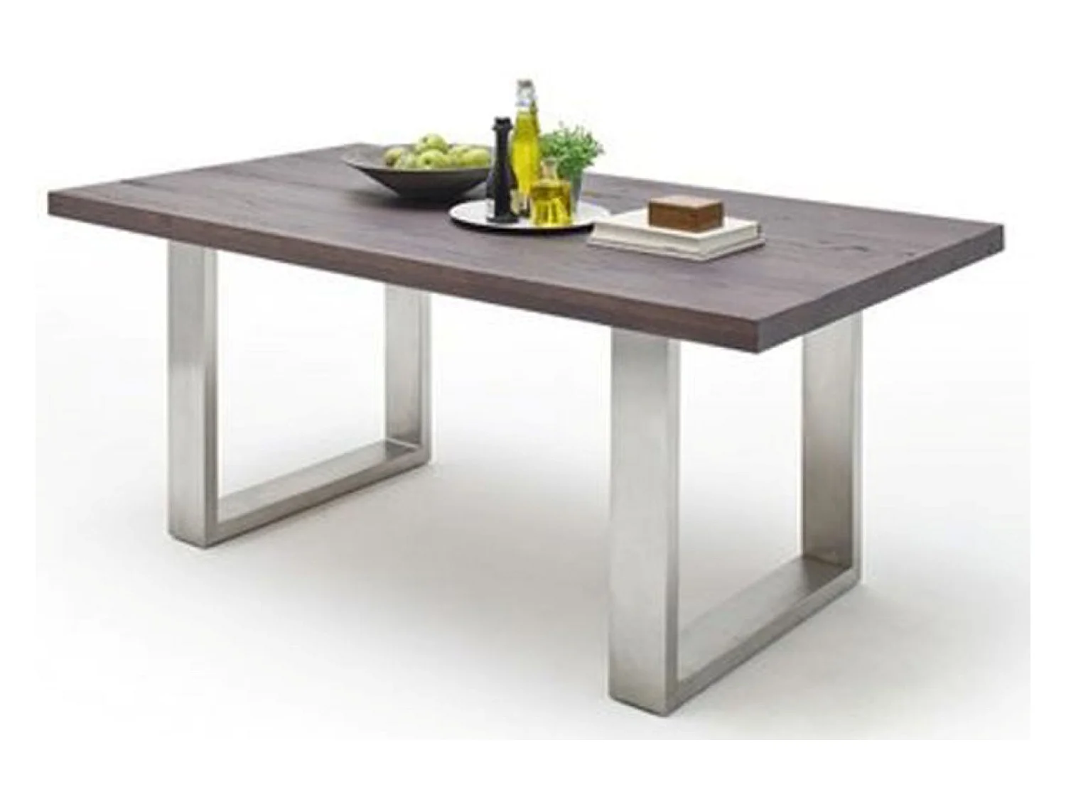 Table à manger en chêne massif teinté vielli laqué - L.180 x H.76 x P.100 cm