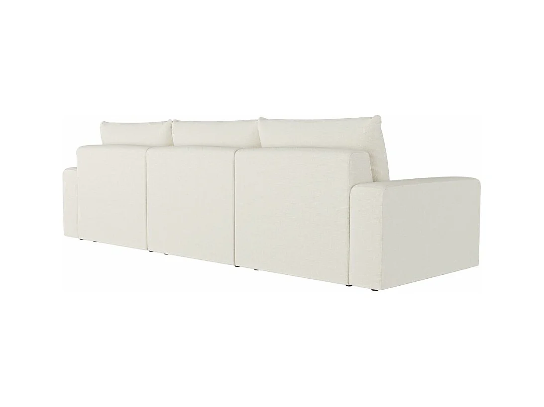Canapé droit fixe 3 places ROMANE en tissu Easy Clean antitache - Beige