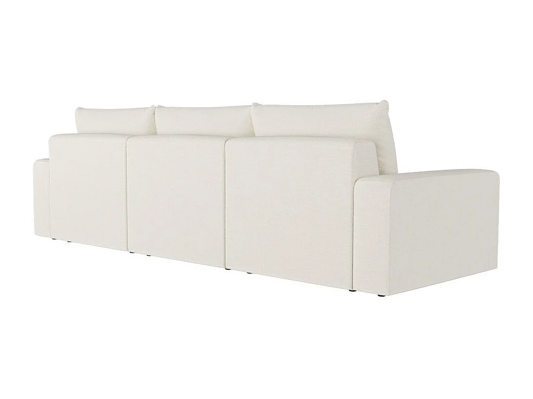 Canapé droit fixe 3 places ROMANE en tissu Easy Clean antitache - Beige