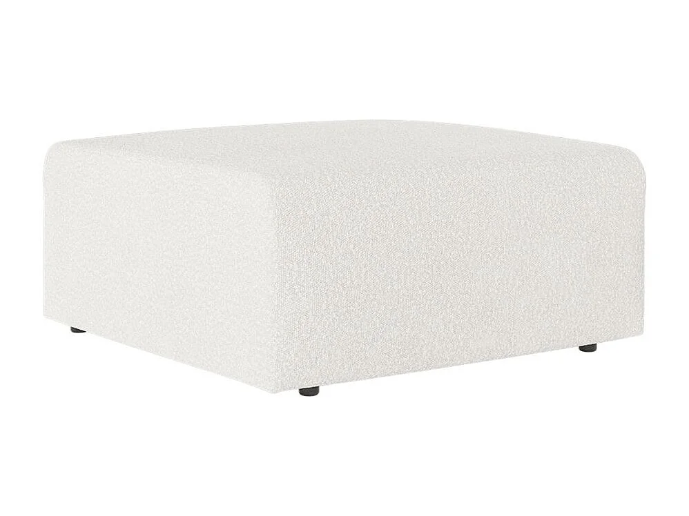 Pouf ROMANE en tissu bouclette - Blanc