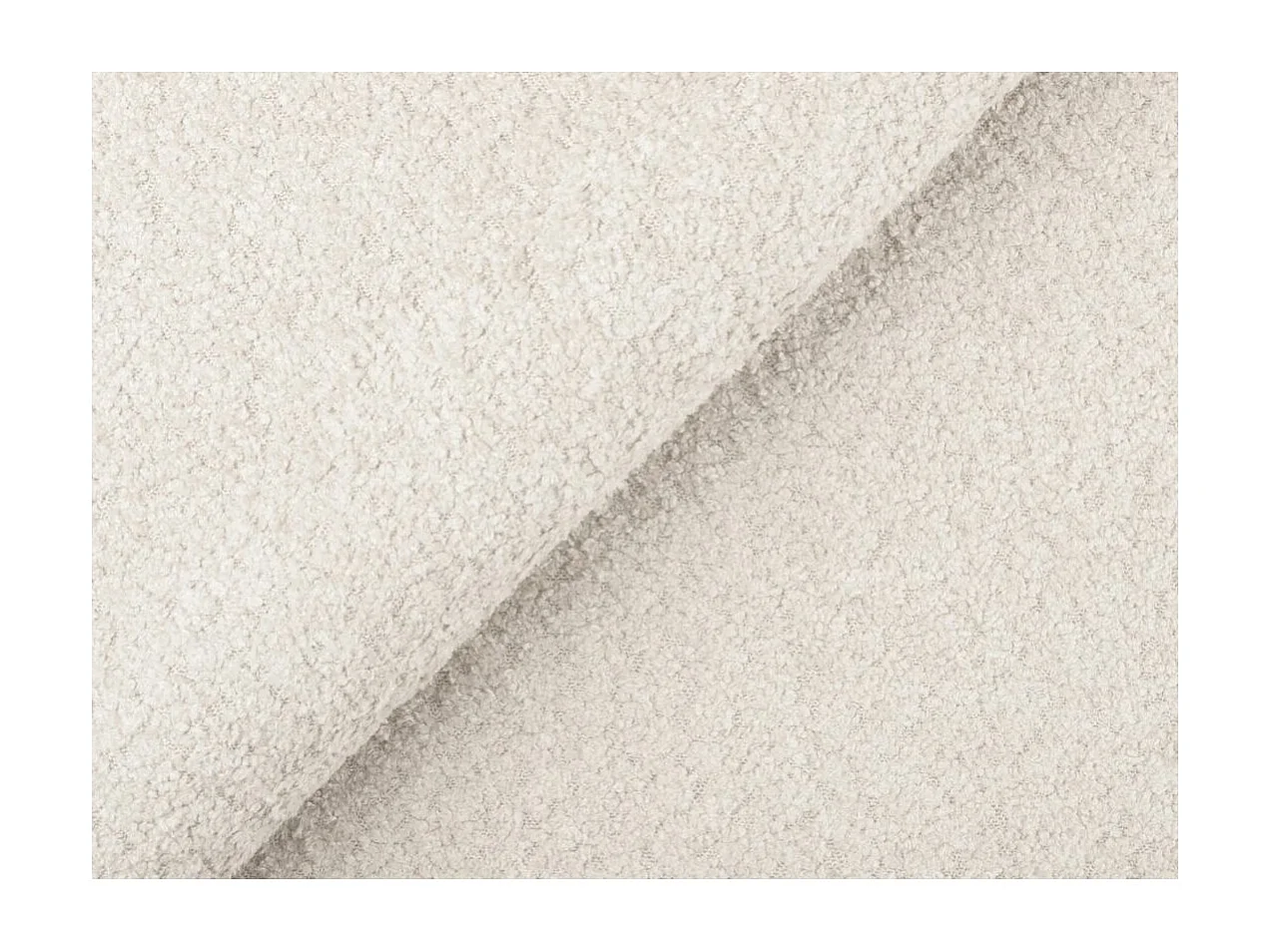 Pouf ROMANE en tissu bouclette - Blanc