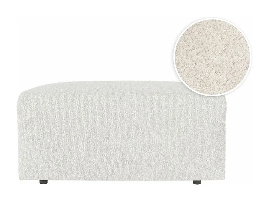 Pouf ROMANE en tissu bouclette - Blanc
