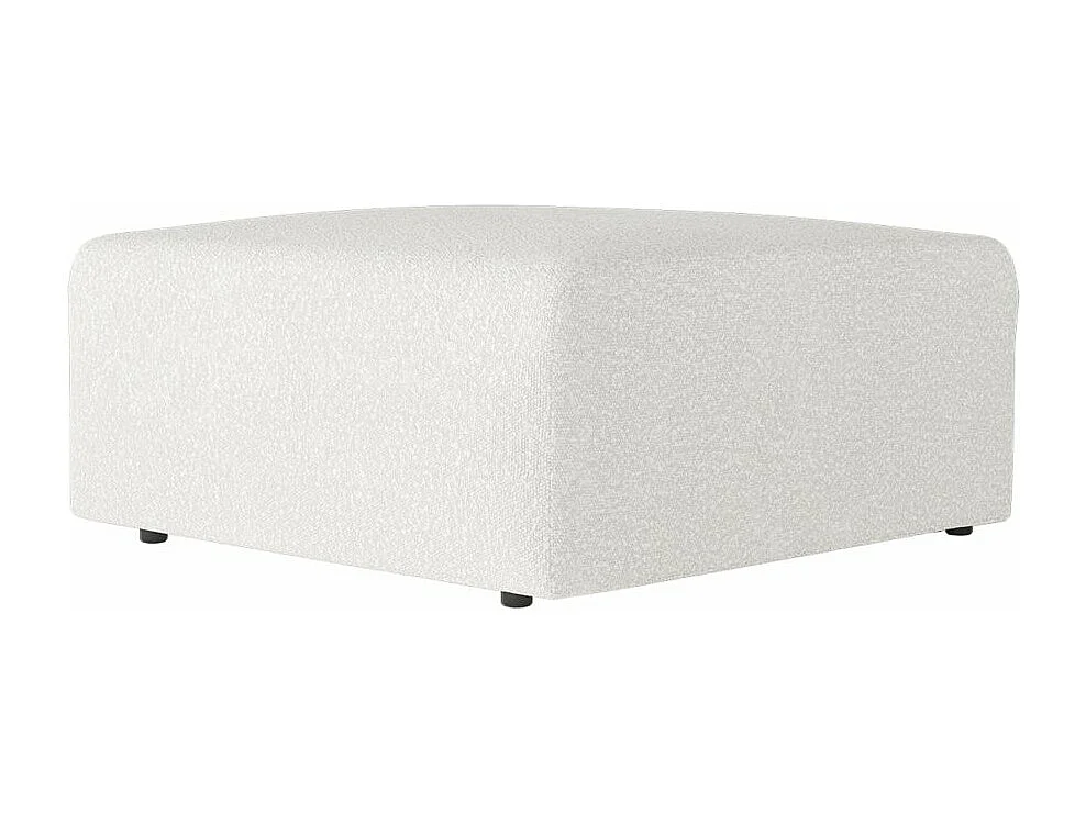 Pouf ROMANE en tissu bouclette - Blanc
